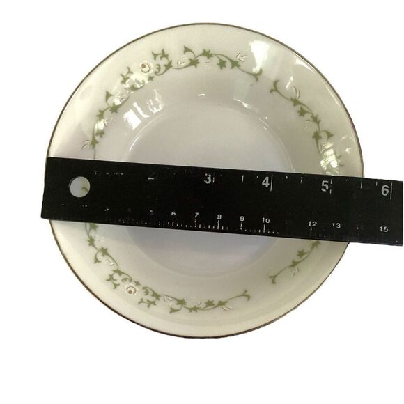 ELEGANCE by SHEFFIELD FINE CHINA Fruit/Dessert Bowls Silver Trim Set Of 2 - Picture 3 of 6